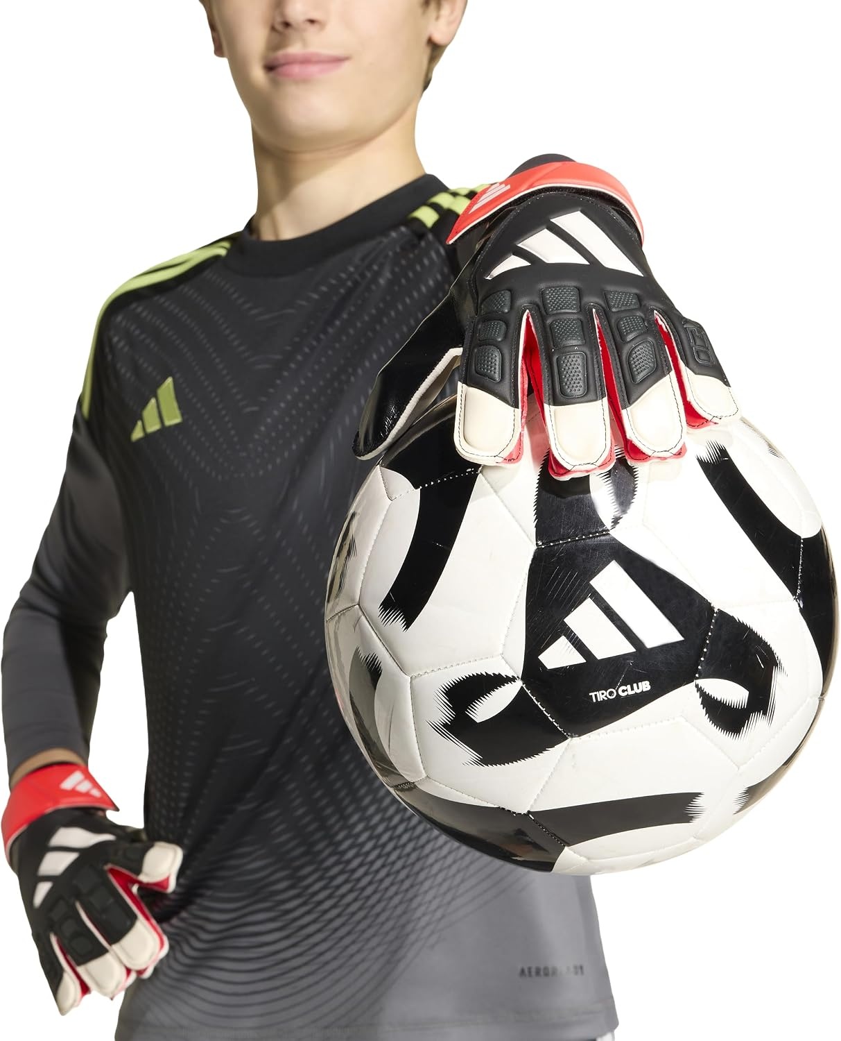 image:imageadidas UnisexKids Training Predator Goalie Soccer GlovesWhiteBlackBlack