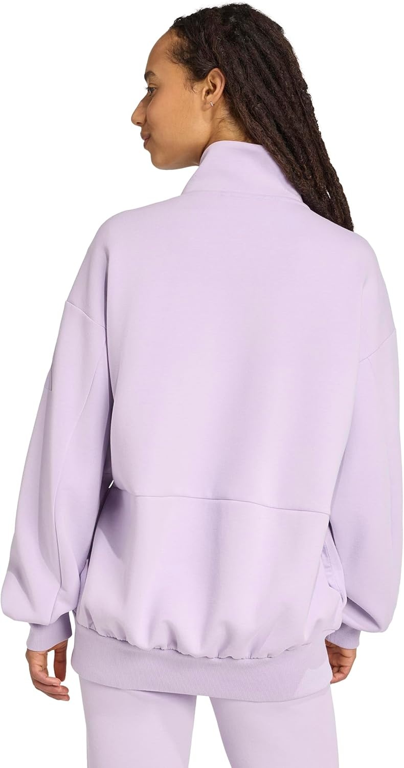 image:imageadidas Womens All Szn Soft Lux Loose Fullzip Track TopPowder Plum