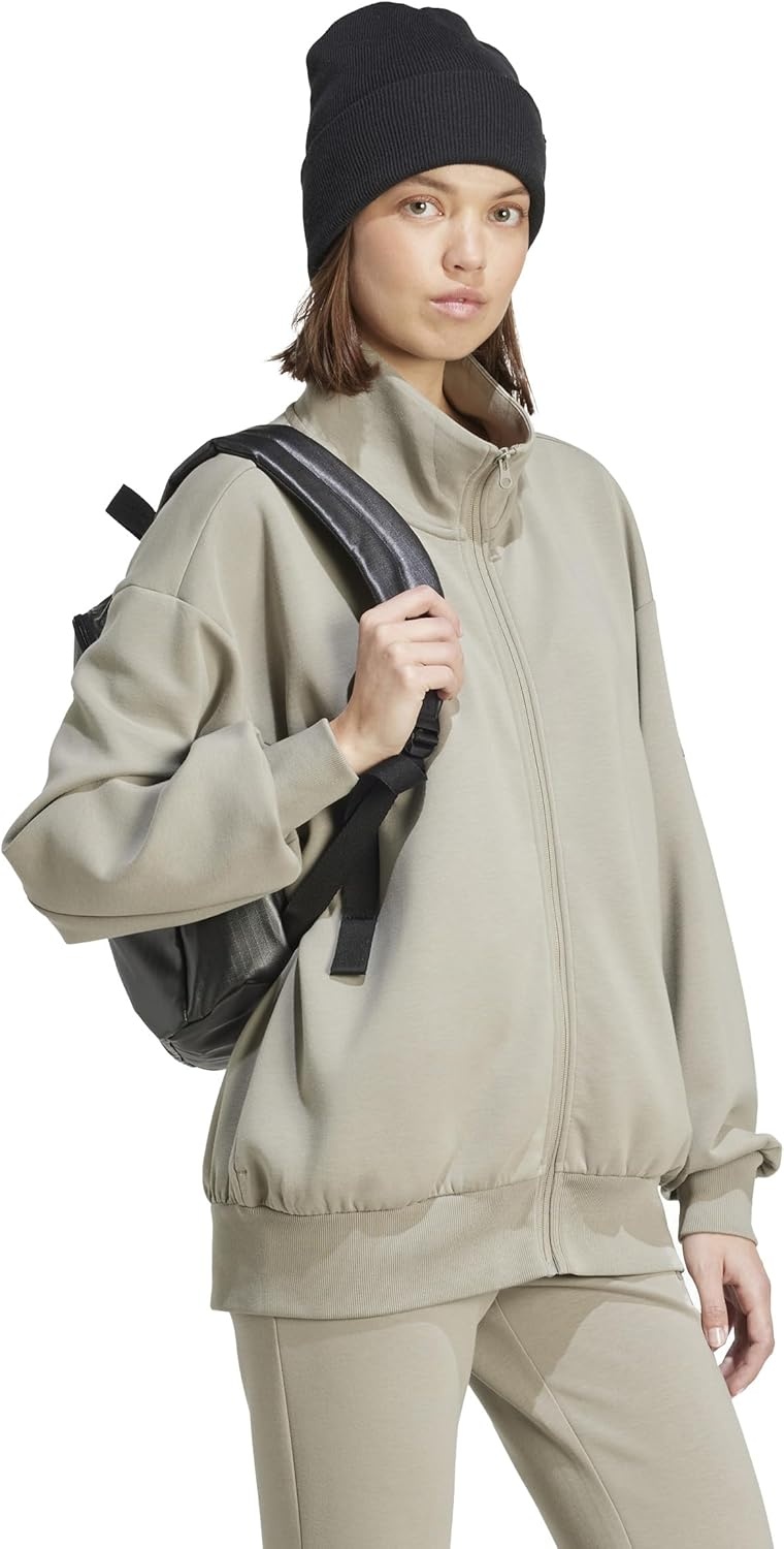 image:imageadidas Womens All Szn Soft Lux Loose Fullzip Track TopSilver Pebble
