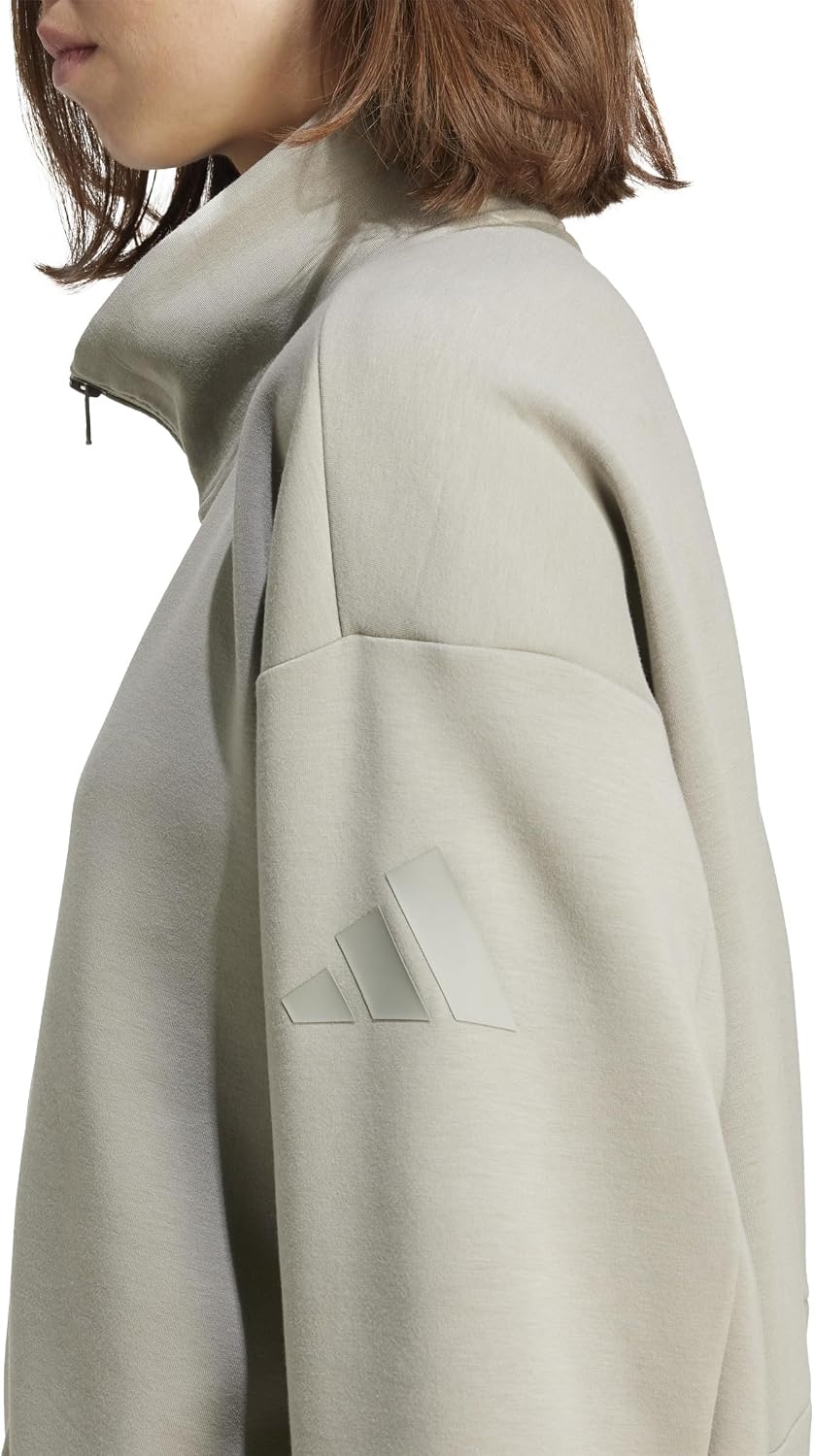image:imageadidas Womens All Szn Soft Lux Loose Fullzip Track TopSilver Pebble