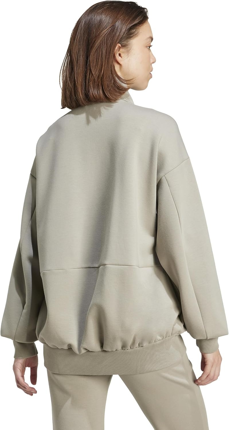 image:imageadidas Womens All Szn Soft Lux Loose Fullzip Track TopSilver Pebble