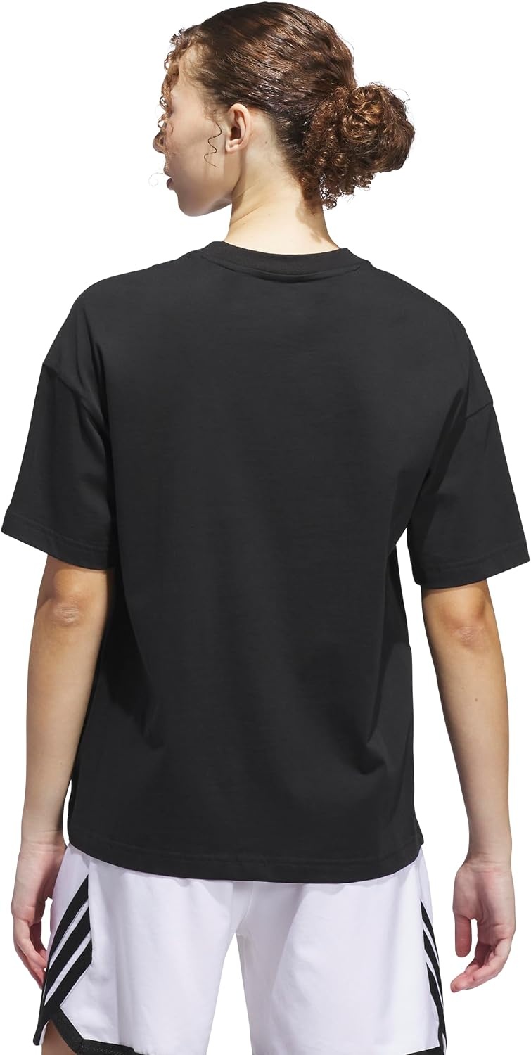 image:imageadidas Womens Basketball Camouflage Logo TShirtBlackPure Teal