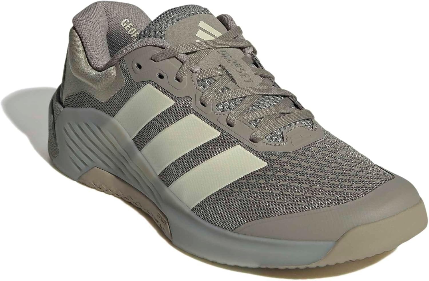 image:imageadidas Womens Dropset 4 Training Sneakers Shoes WhiteSilver PebbleIce Gold MetallicWonder Cargo