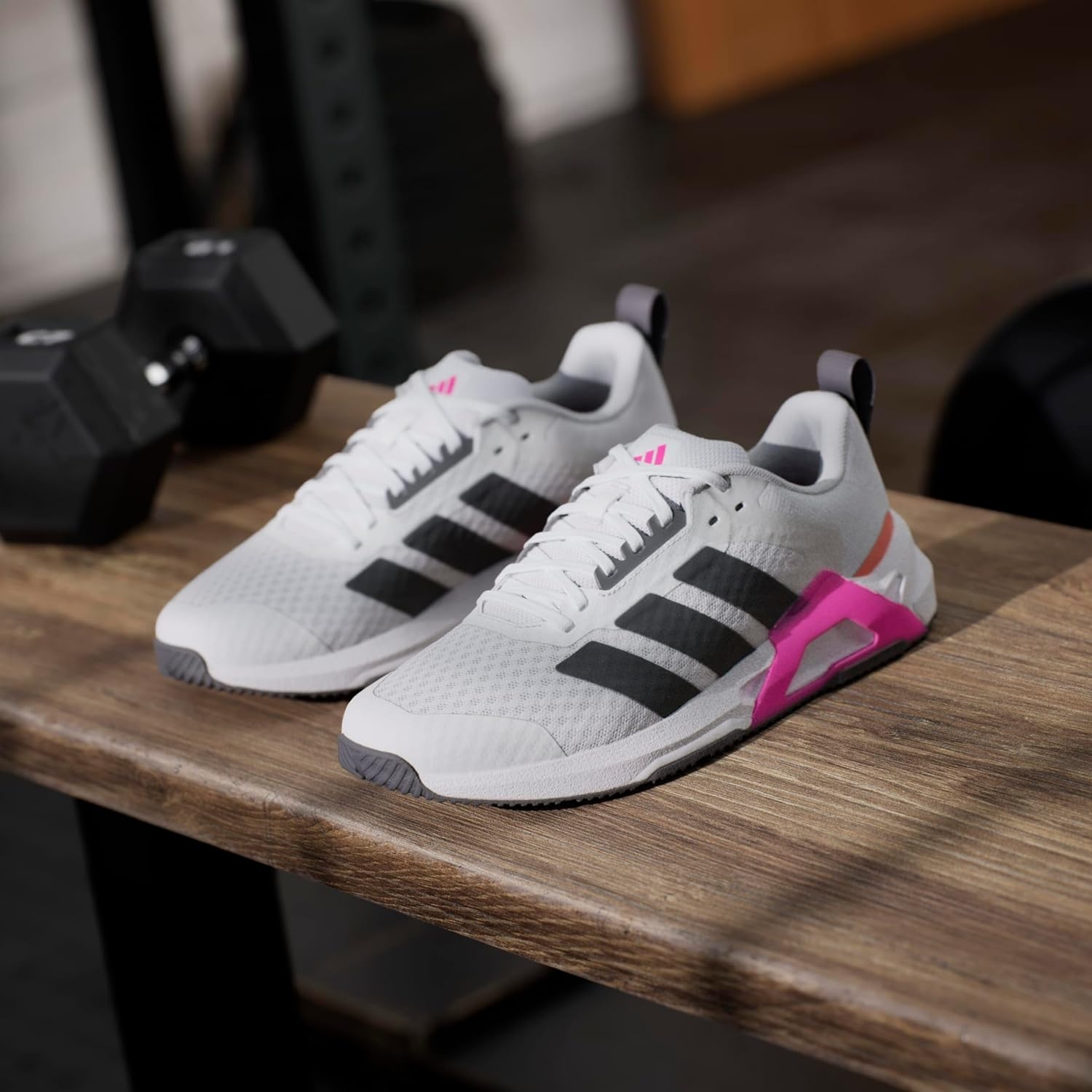 image:imageadidas Womens Dropset Control Training Sneakers Shoes BlackWhiteGreyShock Pink