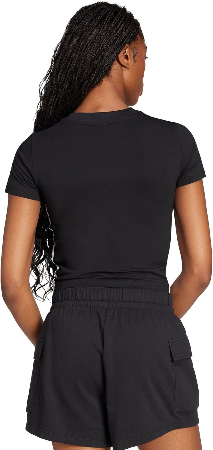 image:imageadidas Womens Essentials 3Stripes Slim Baby TShirtBlackWhite