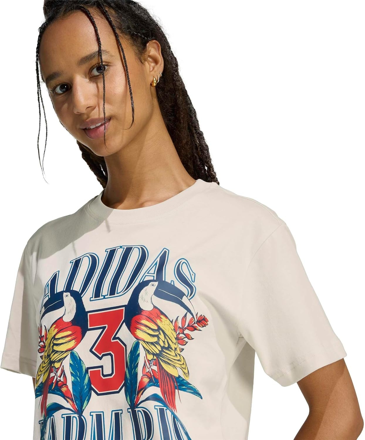 image:imageadidas Womens Farm Rio Graphic TShirtTalcDark Marine