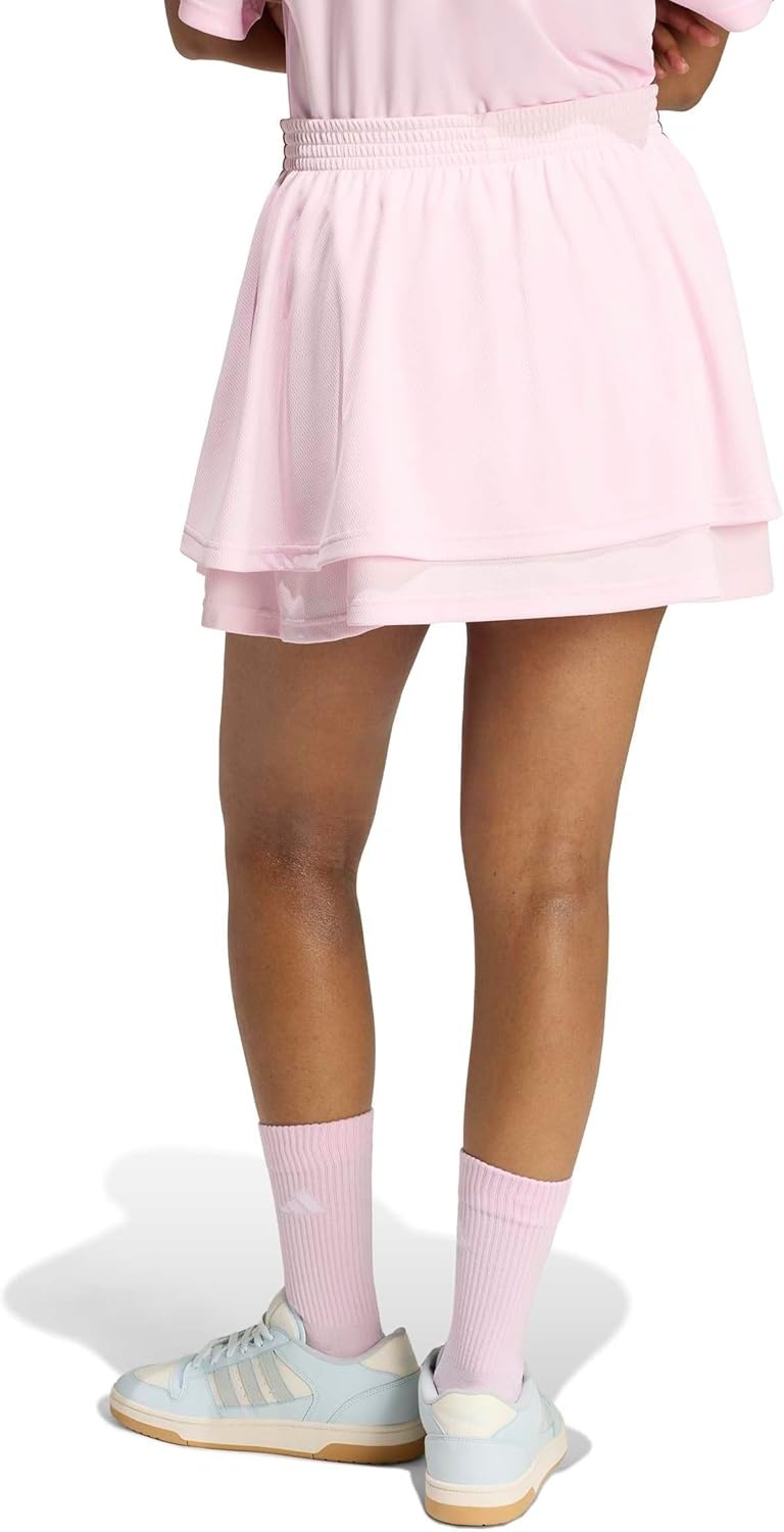 image:imageadidas Womens House of Tiro Mesh Skirt Clear PinkMaroon Large