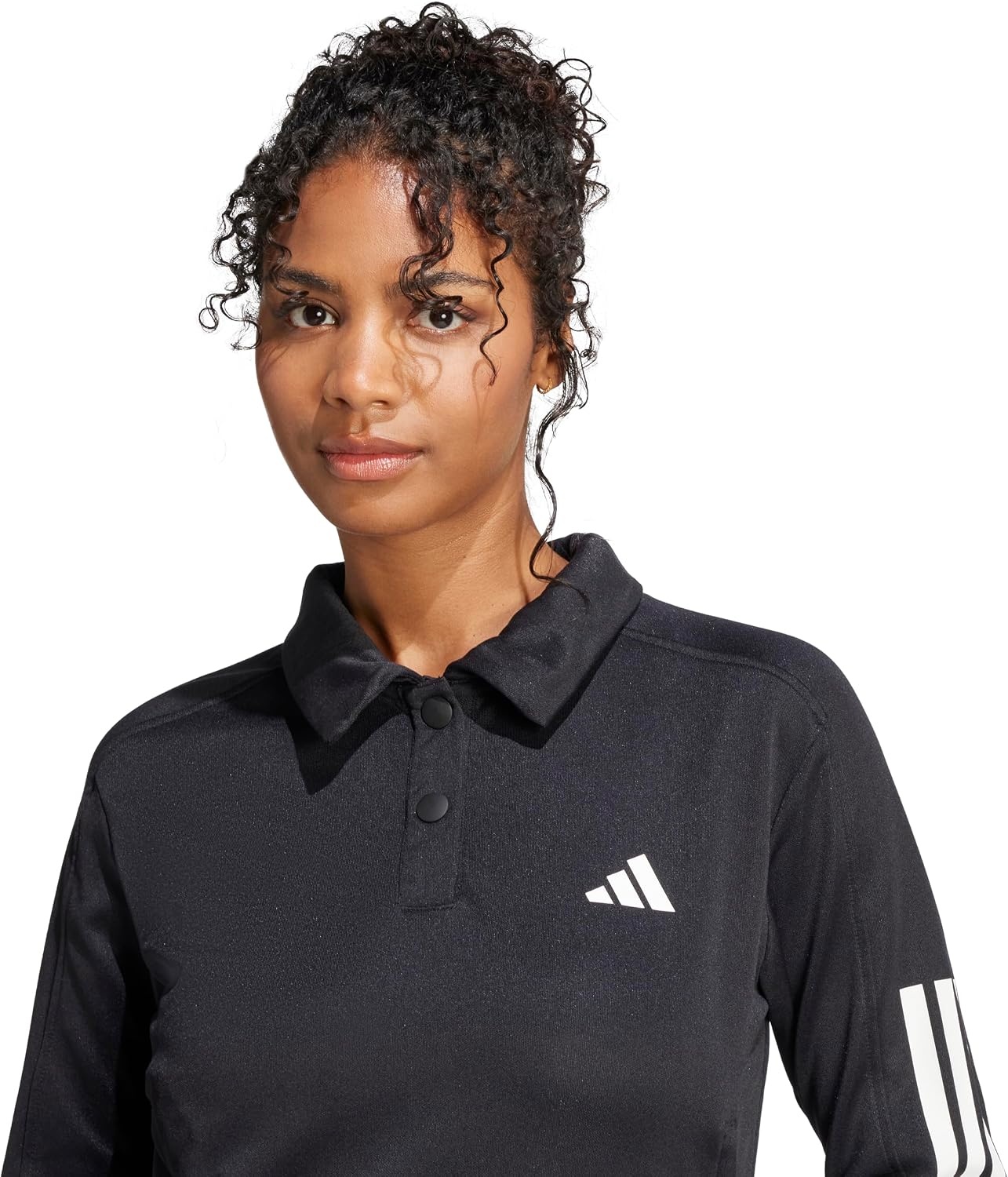image:imageadidas Womens Iconic 3stripes Snap Track TopBlackBlack
