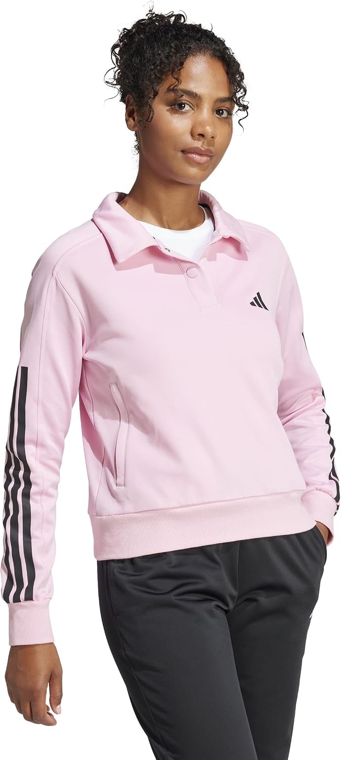 image:imageadidas Womens Iconic 3stripes Snap Track TopTrue PinkTrue Pink