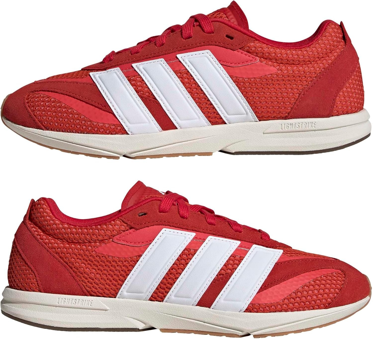 image:imageadidas Womens Lightblaze Lp Lace Up Sneakers Shoes Casual BlackBetter ScarletWhiteSemi Lucid Red