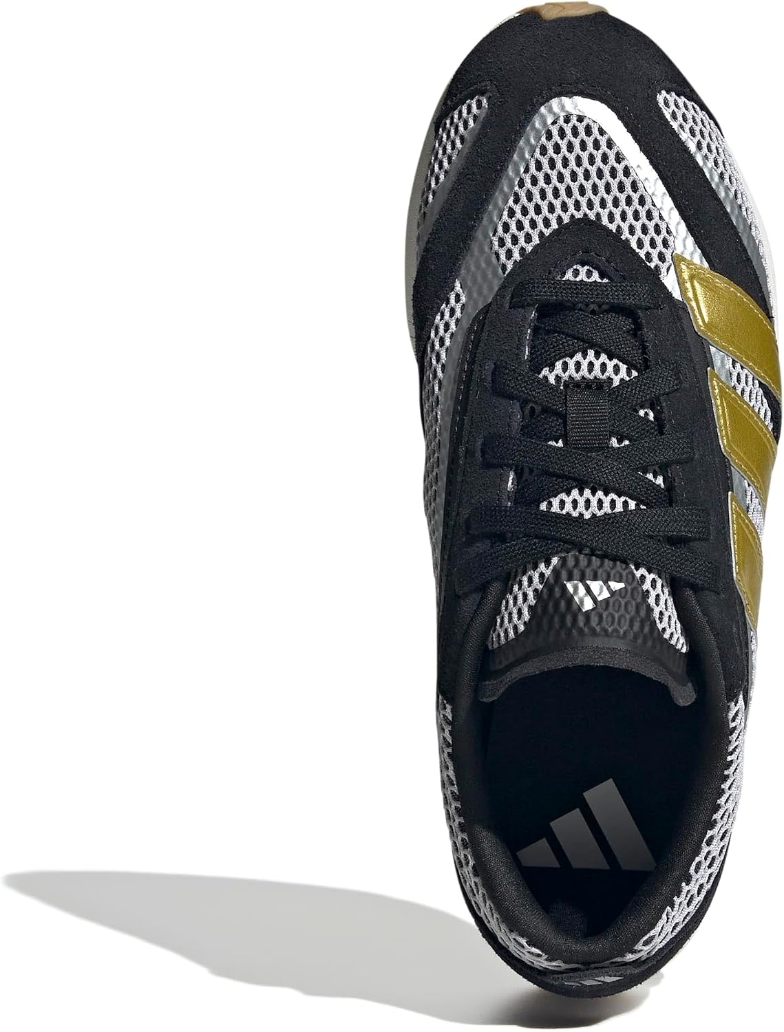 image:imageadidas Womens Lightblaze Lp Lace Up Sneakers Shoes Casual BlackBlackGold MetallicSilver Metallic