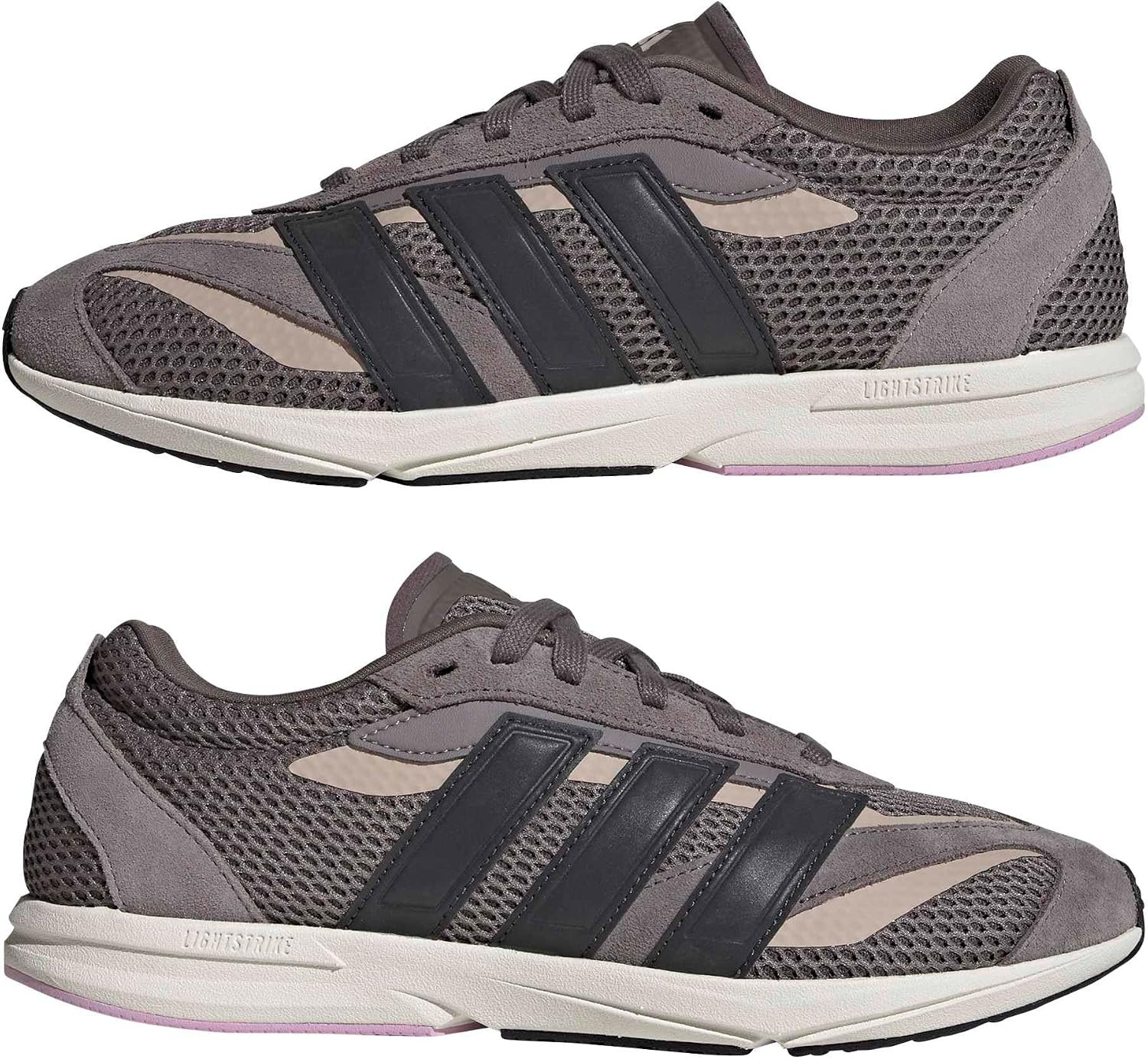 image:imageadidas Womens Lightblaze Lp Lace Up Sneakers Shoes Casual BlackCharcoalCarbonBliss Lilac