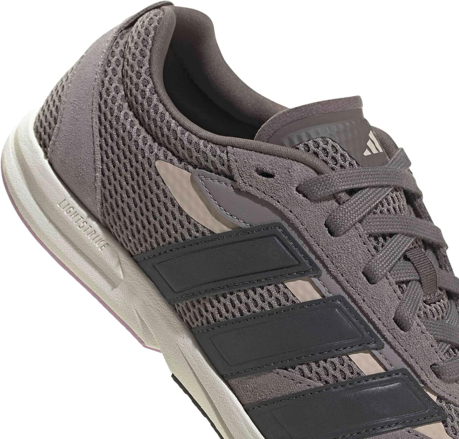 image:imageadidas Womens Lightblaze Lp Lace Up Sneakers Shoes Casual BlackCharcoalCarbonBliss Lilac