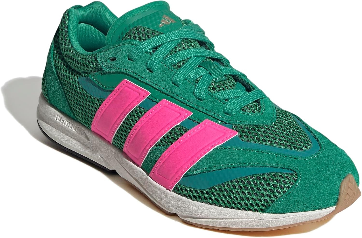 image:imageadidas Womens Lightblaze Lp Lace Up Sneakers Shoes Casual BlackCourt GreenLucid PinkPure Teal