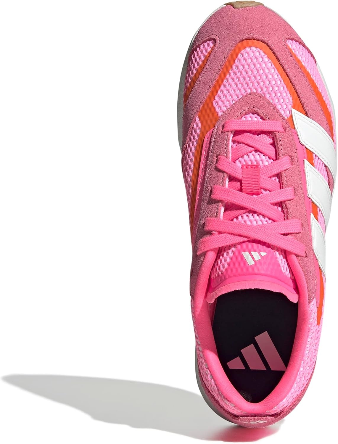 image:imageadidas Womens Lightblaze Lp Lace Up Sneakers Shoes Casual BlackLucid PinkWhiteImpact Orange