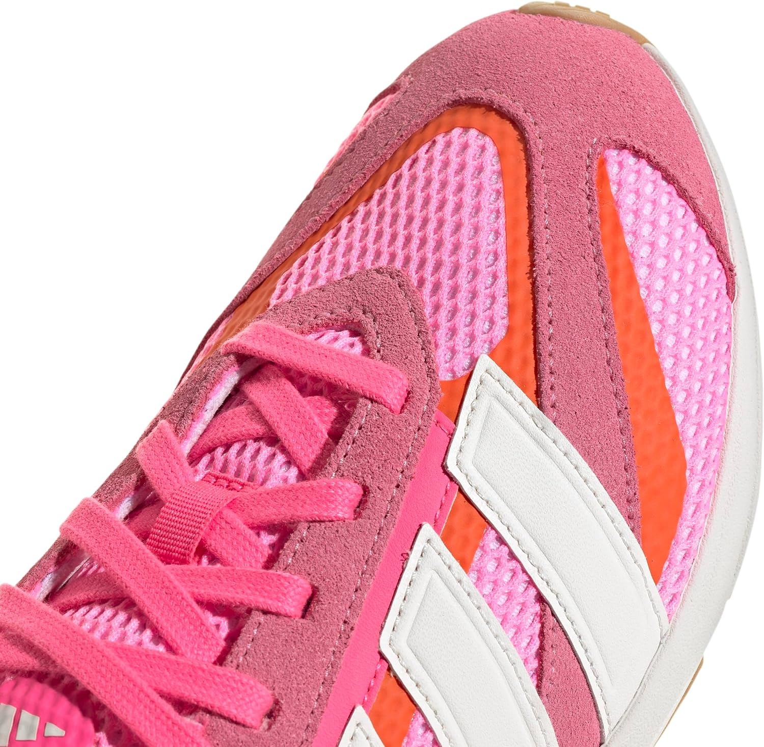 image:imageadidas Womens Lightblaze Lp Lace Up Sneakers Shoes Casual BlackLucid PinkWhiteImpact Orange