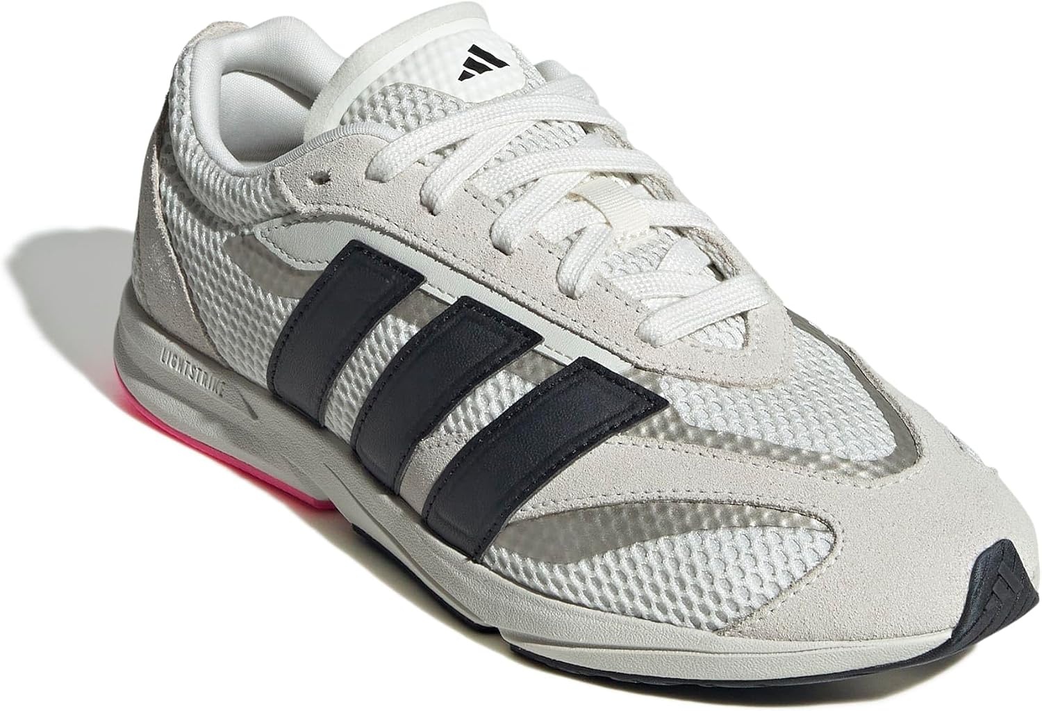 image:imageadidas Womens Lightblaze Lp Lace Up Sneakers Shoes Casual BlackOff WhiteBlackLucid Pink