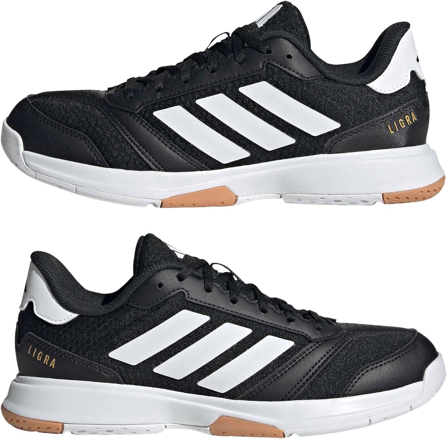image:imageadidas Womens Ligra 8 Indoor ShoesBlackWhiteWhite