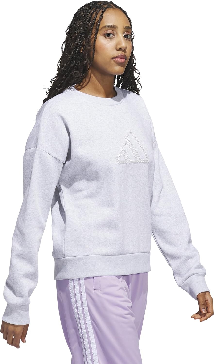 image:imageadidas Womens Seasonal Essentials Pearls Graphic SweatshirtLight Grey Heather