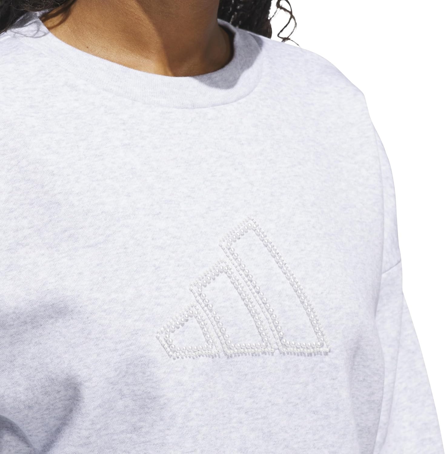 image:imageadidas Womens Seasonal Essentials Pearls Graphic SweatshirtLight Grey Heather