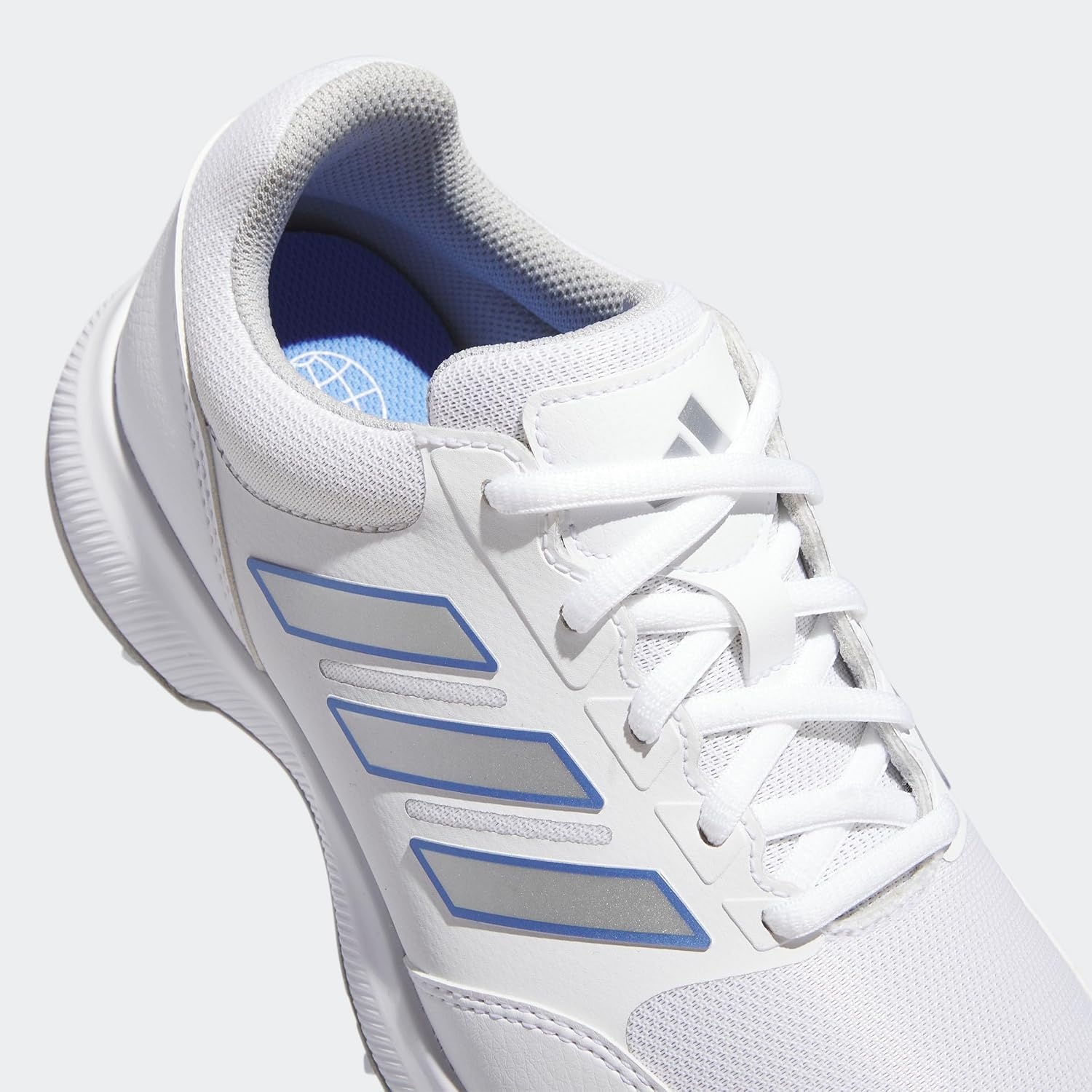 image:imageadidas Womens Tech Response 30 Golf Shoes ShoesFootwear WhiteSilver MetallicBlue Fusion