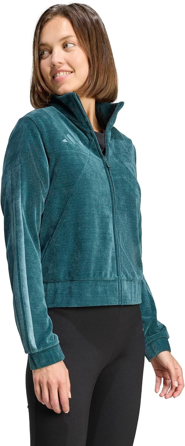 image:imageadidas Womens Tiro Velour Track TopAurora Ivy