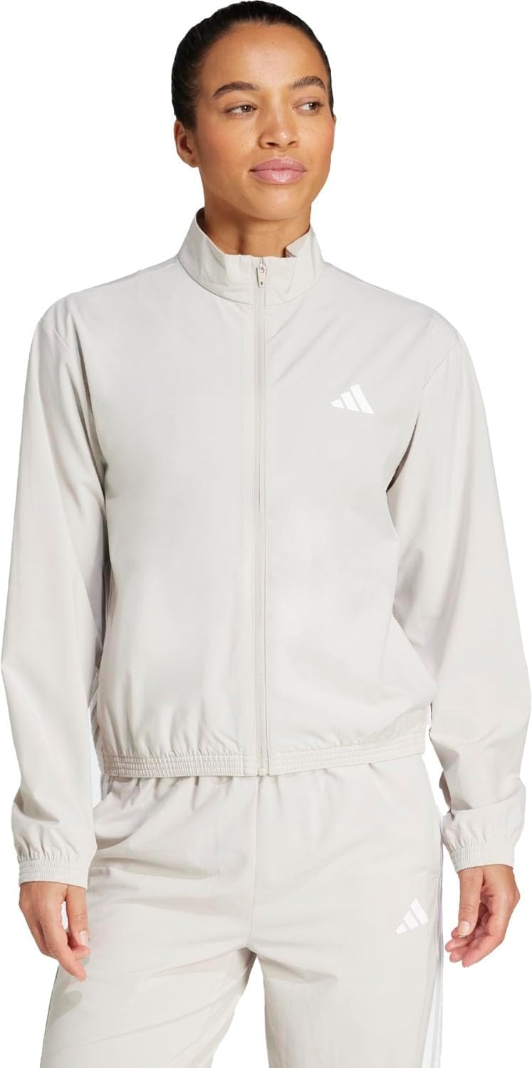 image:imageadidas Womens Train Essentials 3Stripes Woven Warm Up JacketWonaluWhite