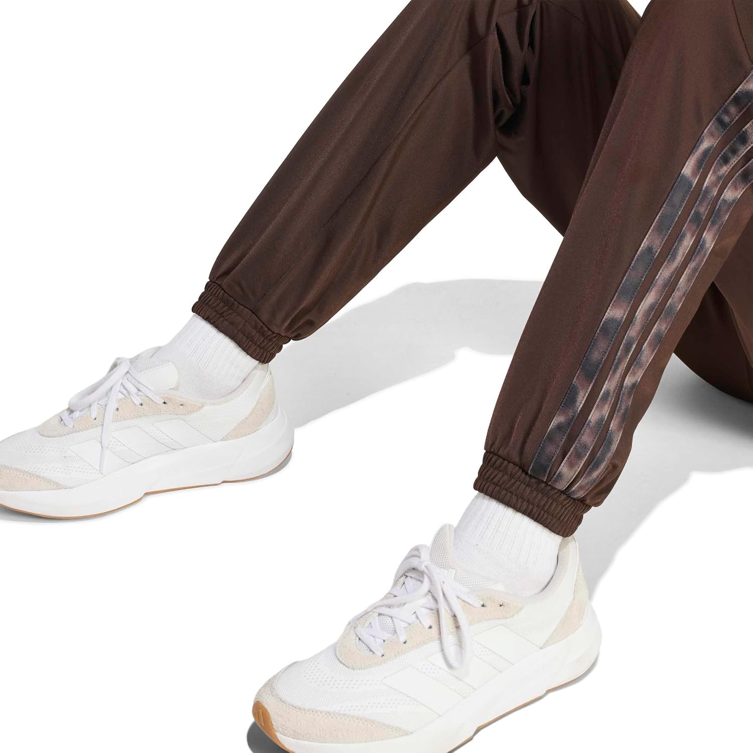 image:imageadidas Womens Tricot 3Stripes Leopard Printed Track PantsAurora CoffeeMulticolor