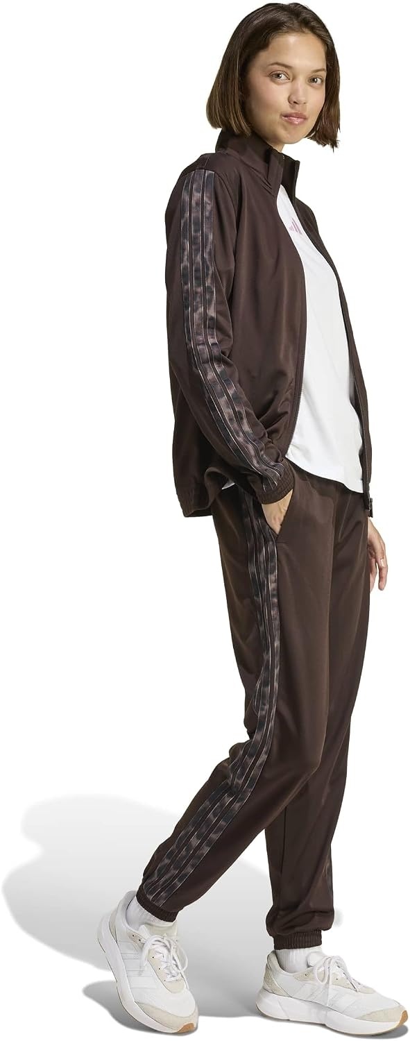 image:imageadidas Womens Tricot 3Stripes Leopard Printed Track PantsAurora CoffeeMulticolor