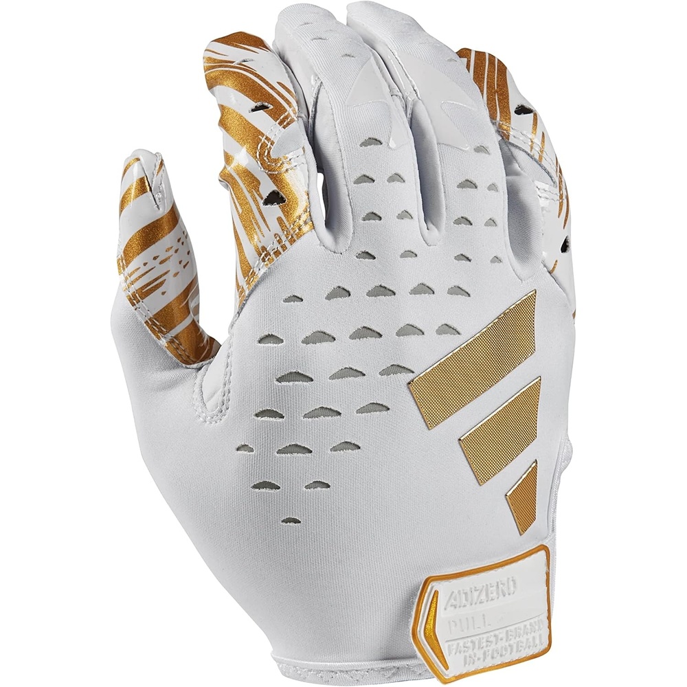 image:imageadidas Adizero 13 Football Receiver GlovesWhiteMetallic Gold