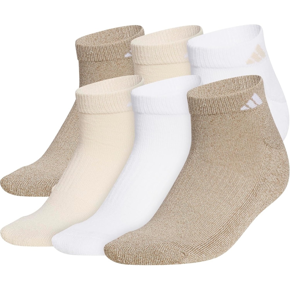 image:imageadidas Athletic 6Pack Low Cut SocksKhaki ThreeWhiteCrystal Linen Beige