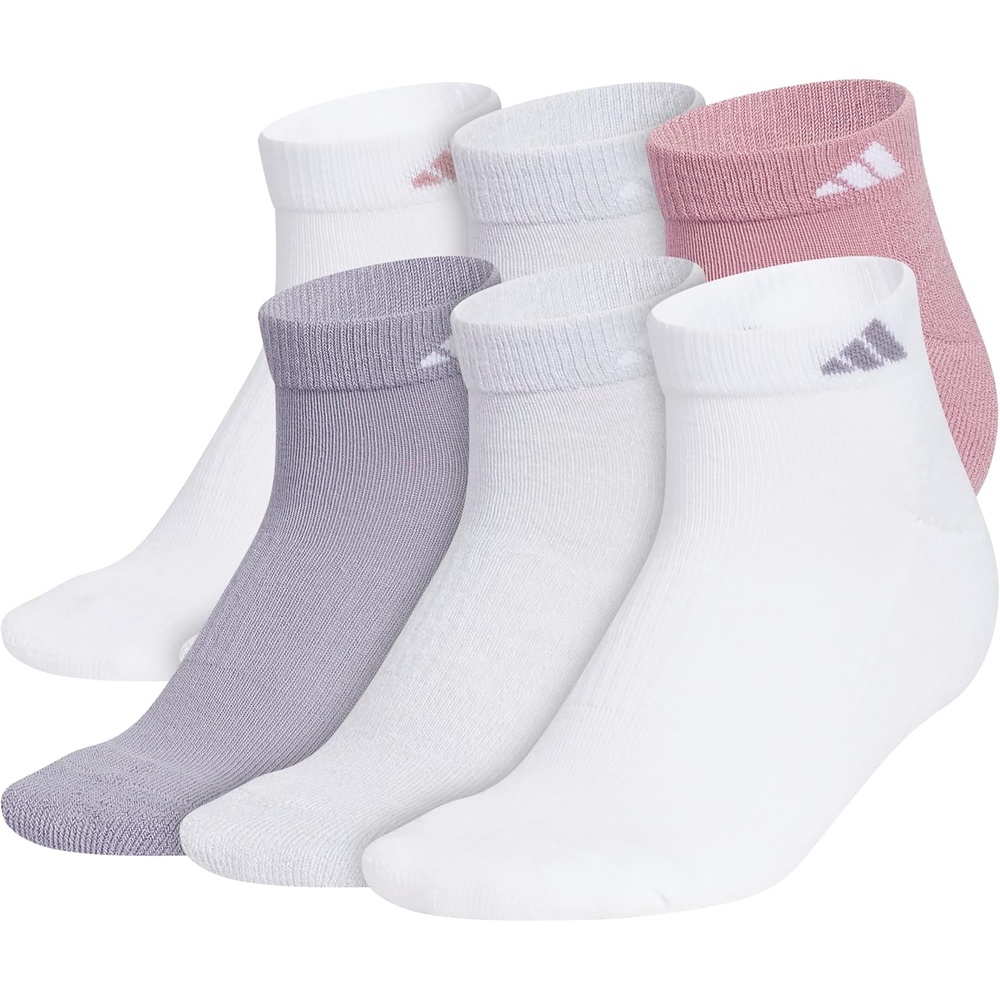 image:imageadidas Athletic 6Pack Low Cut SocksMagic Mauve PurpleWhiteClear Onix Grey