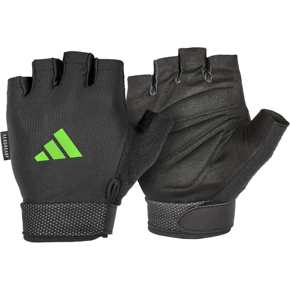 image:imageadidas Essential Training amp Weightlifting Gloves Fingerless Workout GlovesGreen