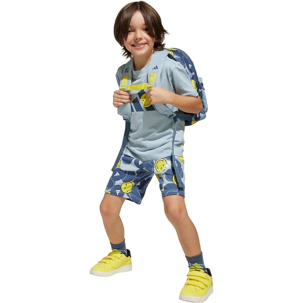 image:imageadidas Kids Smiley World Shorts Summer SetWonder BluePreloved InkBright YellowWhite
