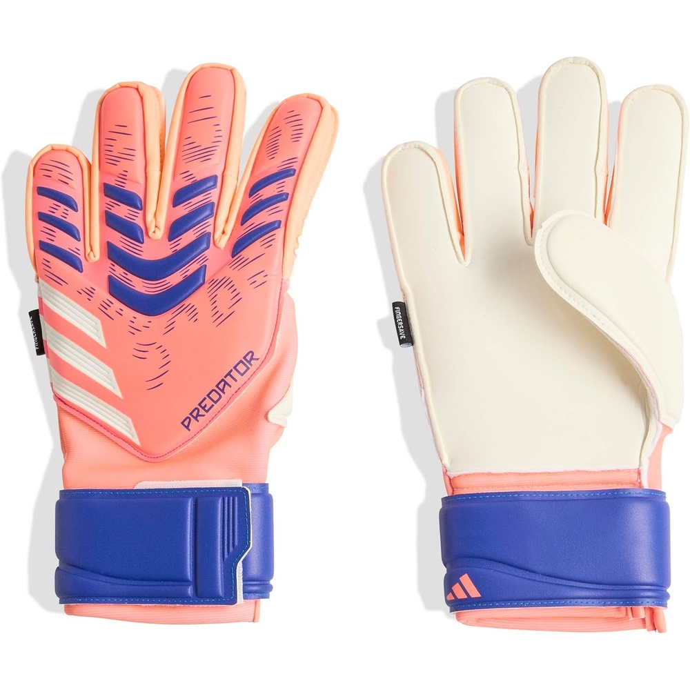 image:imageadidas Match Fingersave Goalkeeper Gloves Athletic WhiteSignal CoralWhiteLucid Blue
