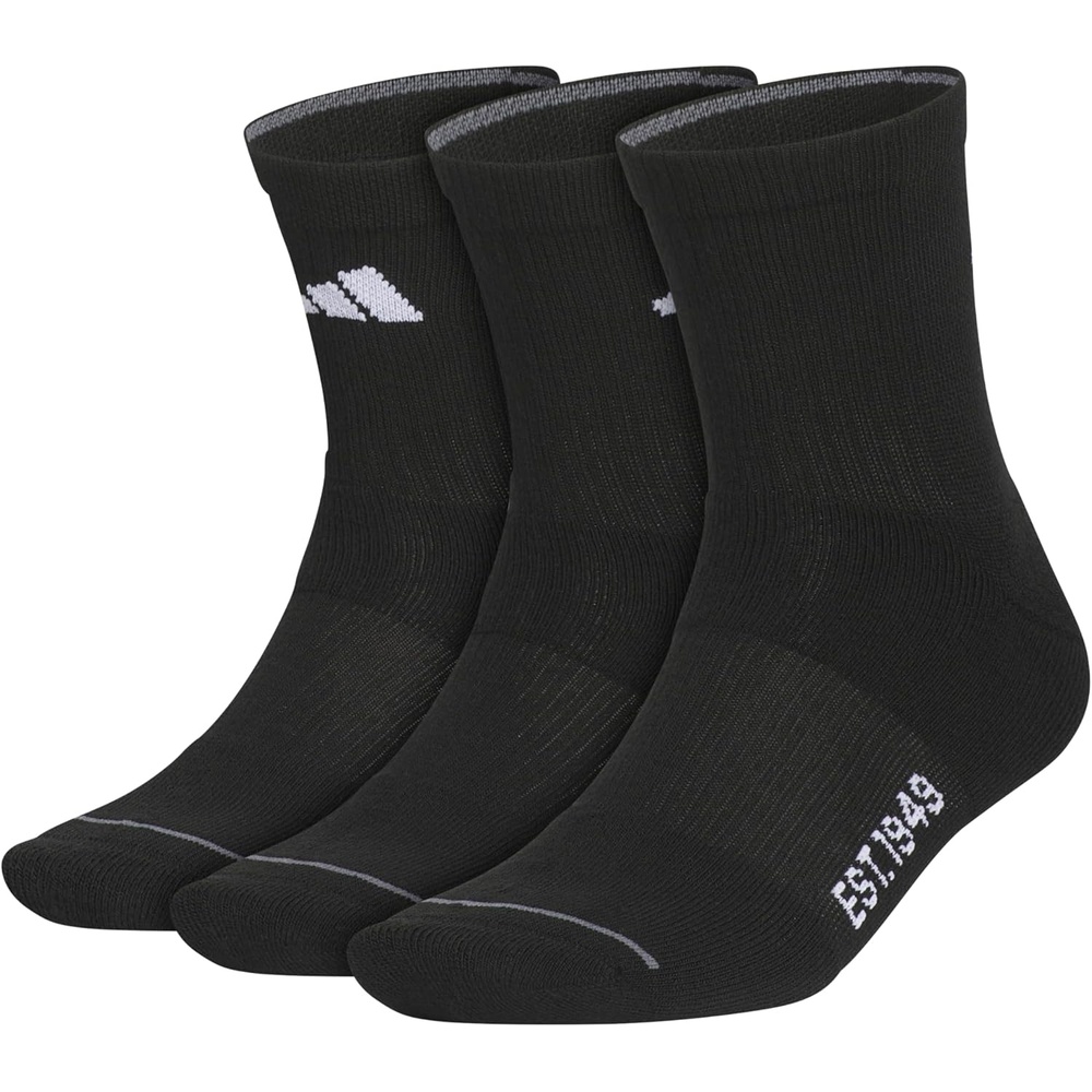 image:imageadidas Mens Cushioned High Quarter Socks 3 Pairs Durable amp ComfortableBlackWhiteOnix Grey4