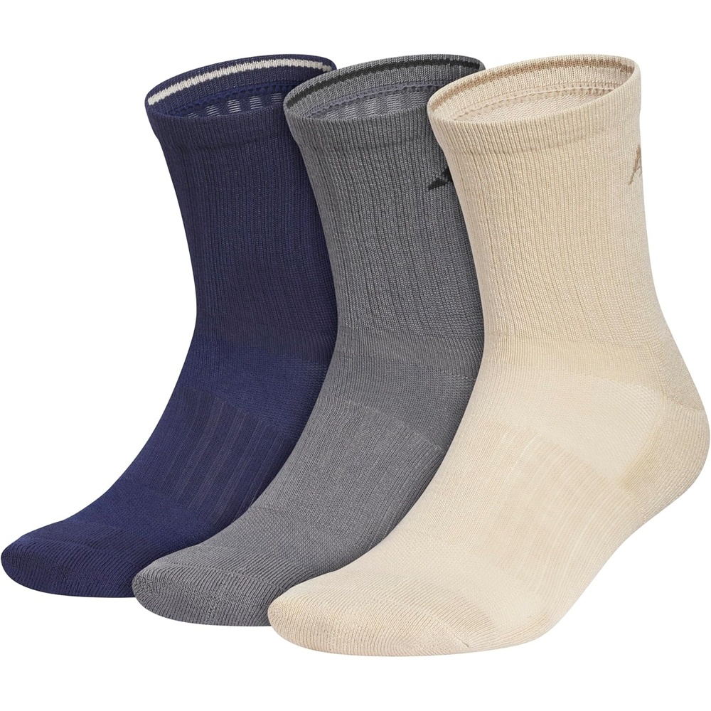 image:imageadidas Mens Cushioned High Quarter Socks 3 Pairs Durable amp ComfortableDark BlueOnix GreyKhaki Three5