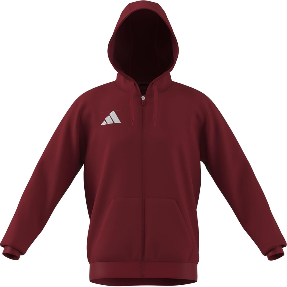 image:imageadidas Mens Entrada 26 Fullzip HoodieTeam Power RedWhite