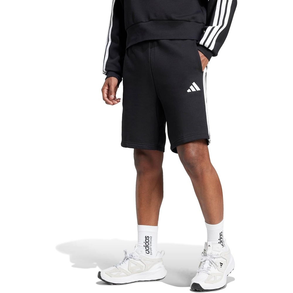 image:imageadidas Mens Essentials 3Stripes Fleece 9inch ShortsBlackWhite