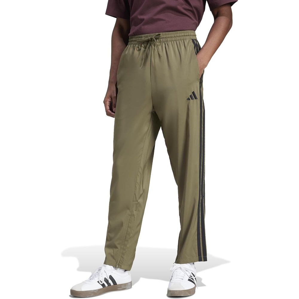 image:imageadidas Mens Essentials 3Stripes Open Hem Stanford PantsOlive StrataBlack