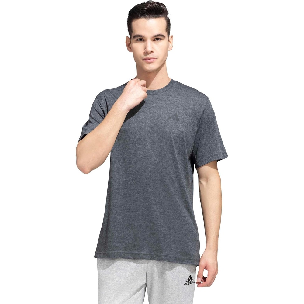 image:imageadidas Mens Essentials Feel Ready Training TShirtDark Grey HeatherWhiteBlack