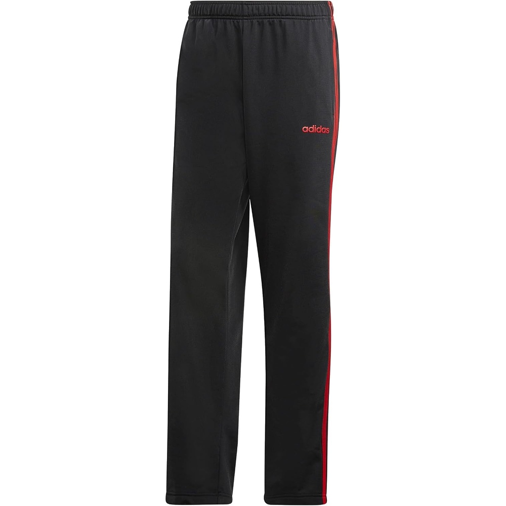 image:imageadidas Mens Essentials Fleece Open Hem 3Stripes PantsBlackScarlet2019
