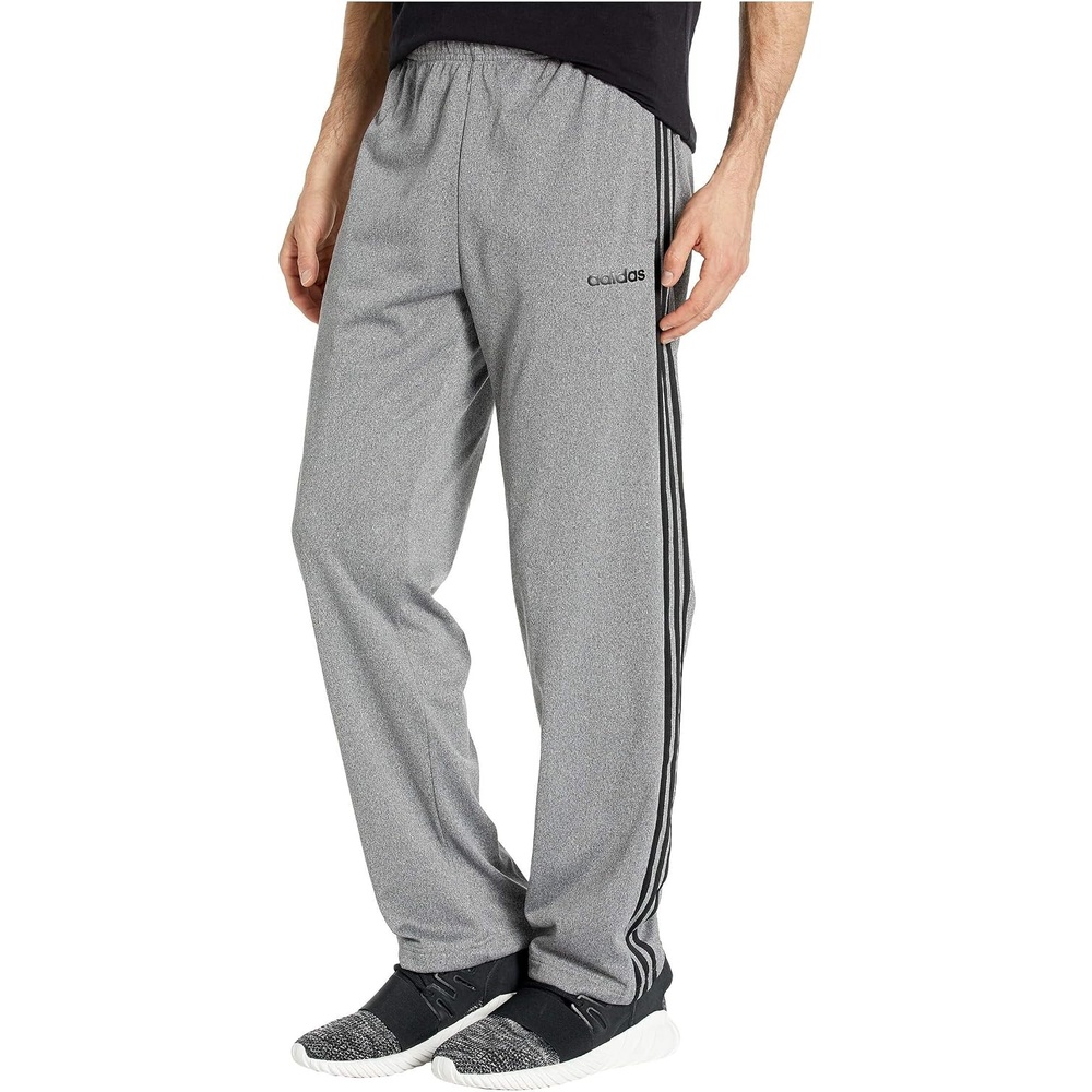 image:imageadidas Mens Essentials Fleece Open Hem 3Stripes PantsDgh Solid GreyBlack