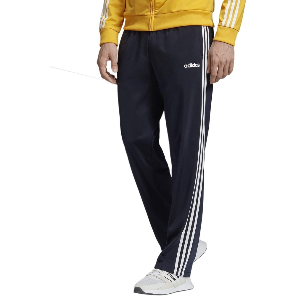 image:imageadidas Mens Essentials Fleece Open Hem 3Stripes PantsLegend InkWhite