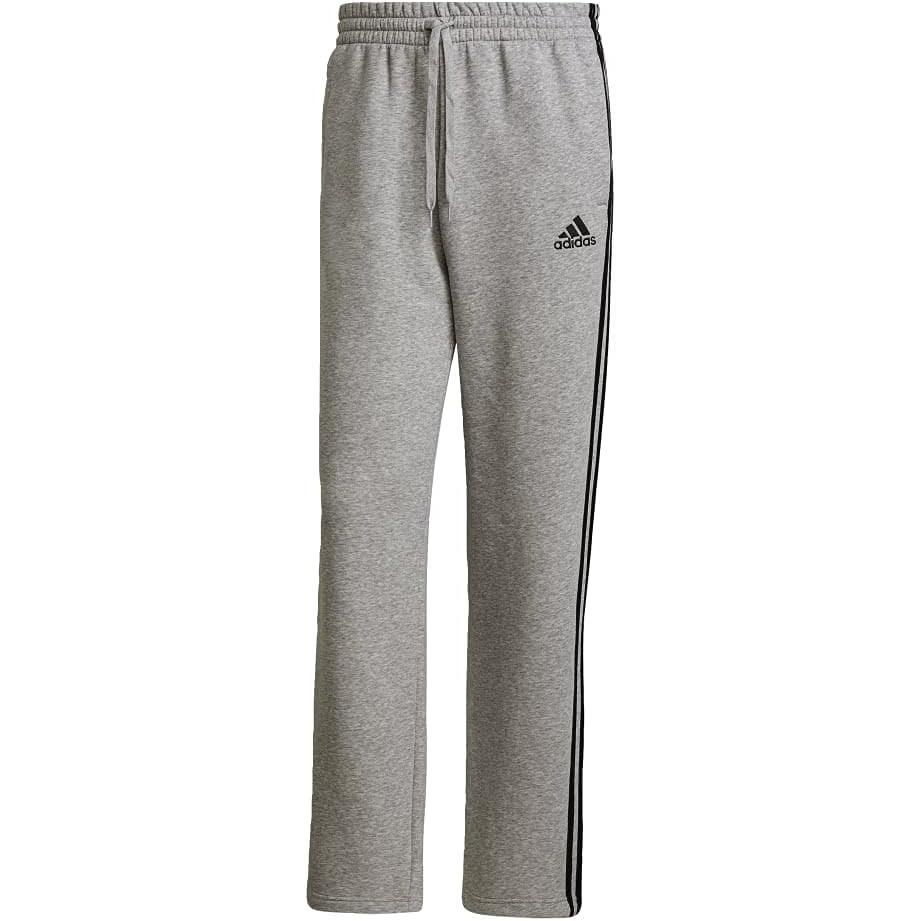 image:imageadidas Mens Essentials Fleece Open Hem 3Stripes PantsMedium Grey Heather 2021