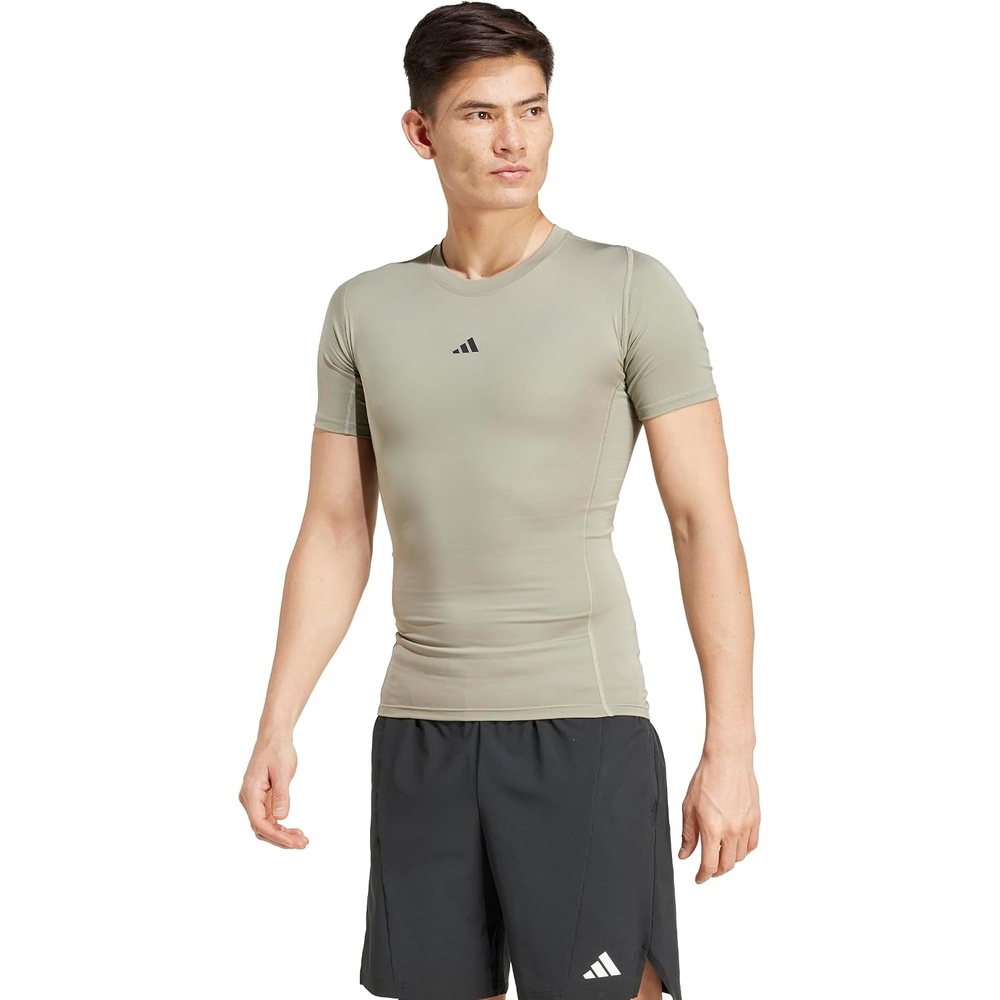 image:imageadidas Mens Techfit Compression Training TShirtSilver Pebble
