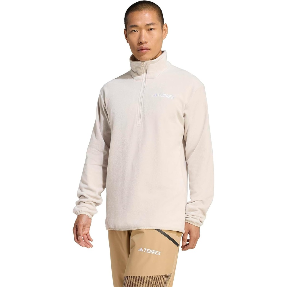 image:imageadidas Mens Terrex Multi Essentials Halfzip Fleece Hiking JacketWonder Alumina