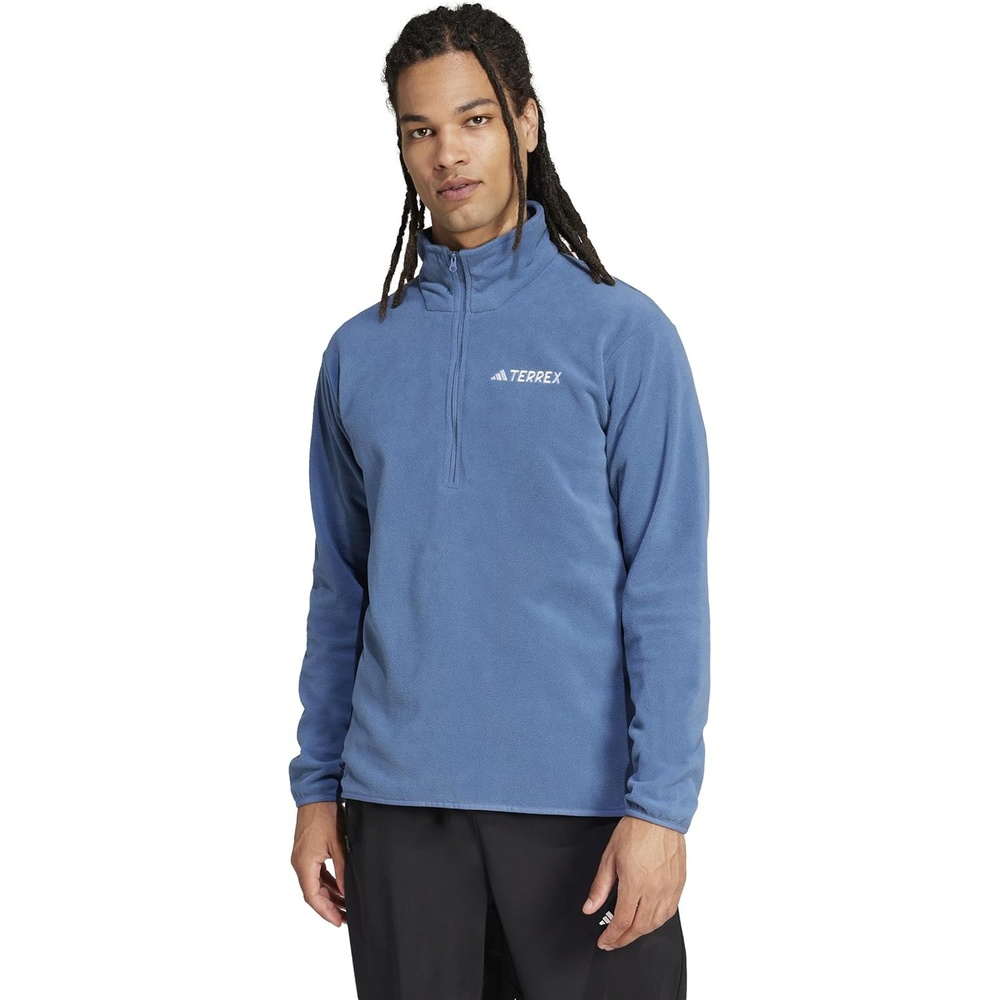 image:imageadidas Mens Terrex Multi Essentials Halfzip Fleece Hiking JacketWonder Steel