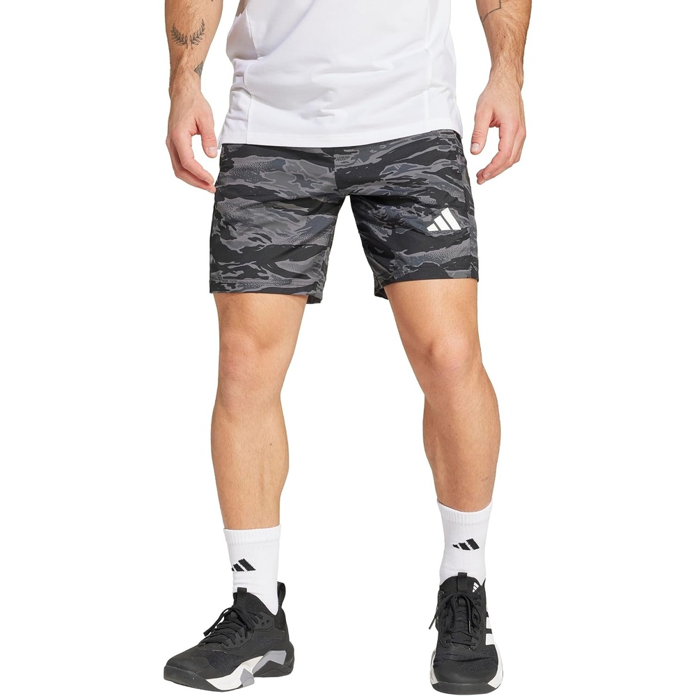 image:imageadidas Mens Train Essentials All Over Printed ShortsBlackGrey