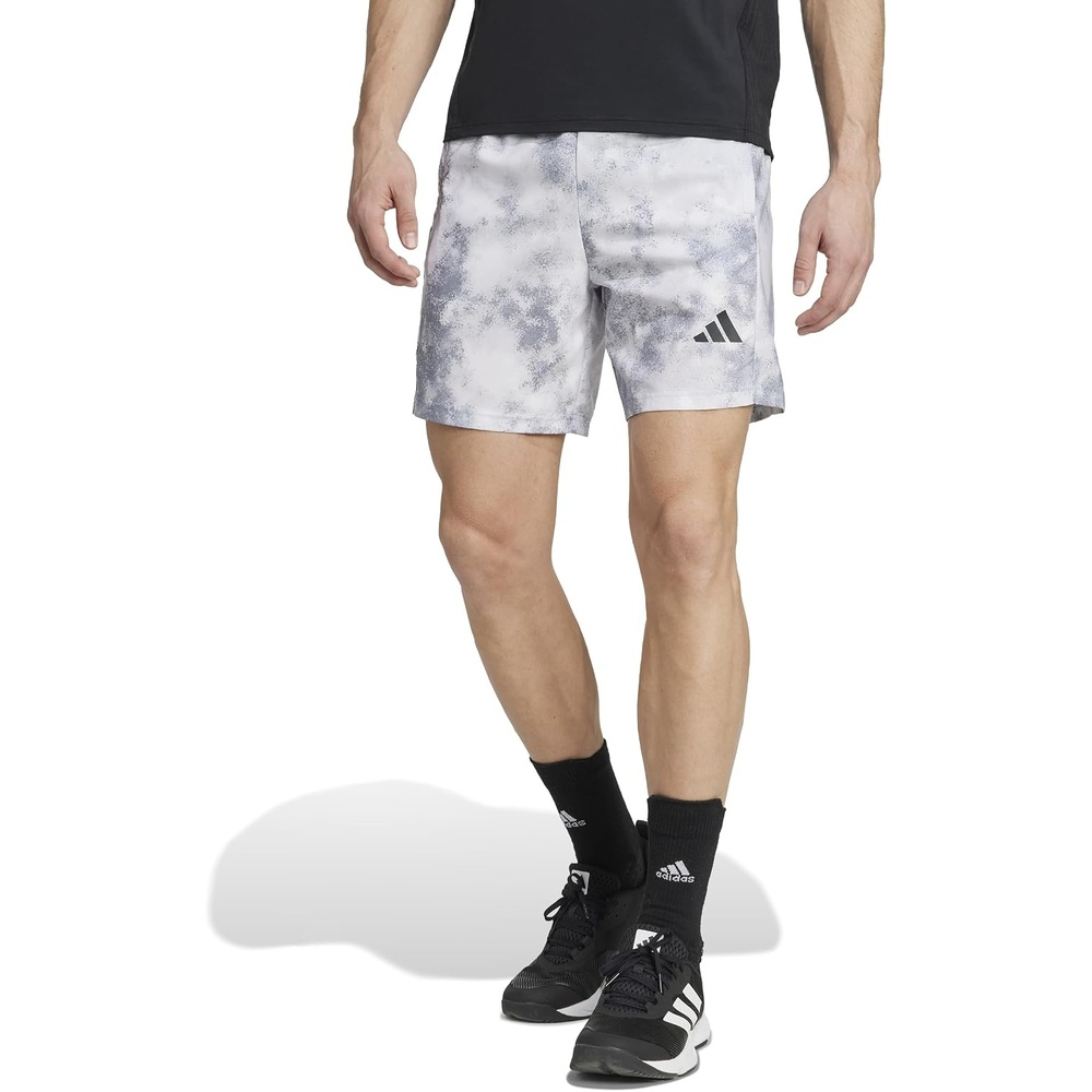 image:imageadidas Mens Train Essentials All Over Printed ShortsHalo Silver